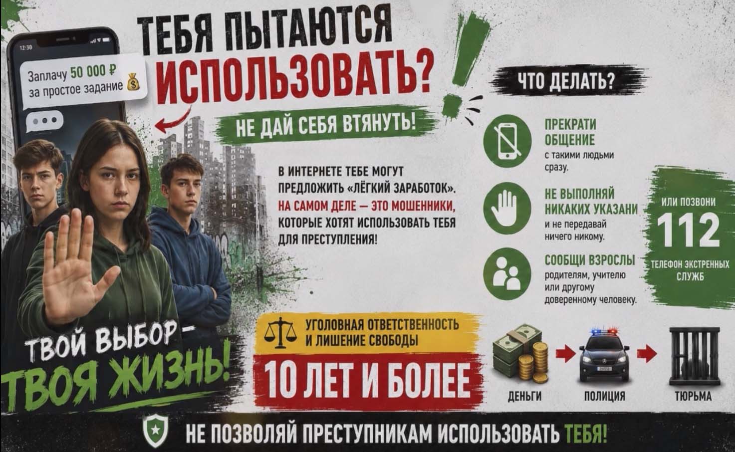 Информационные материалы по предупреждению вовлечения несовершеннолетних в диверсионно-террористическую деятельность